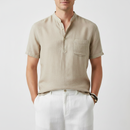 Camisa Manga Curta em Linho Masculina Sampaio®